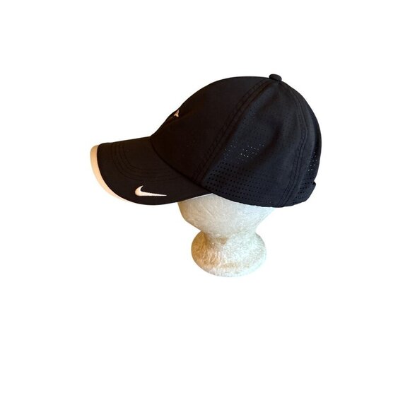 Nike Golf Adjustable Black Cap With Embroidered Logo & Perforated Design - Picture 2 of 6